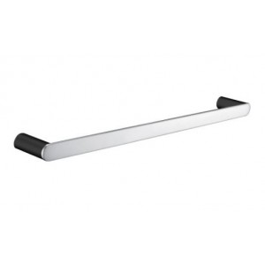 Esperia Black & Chrome Solid Brass Single Towel Rail 600mm